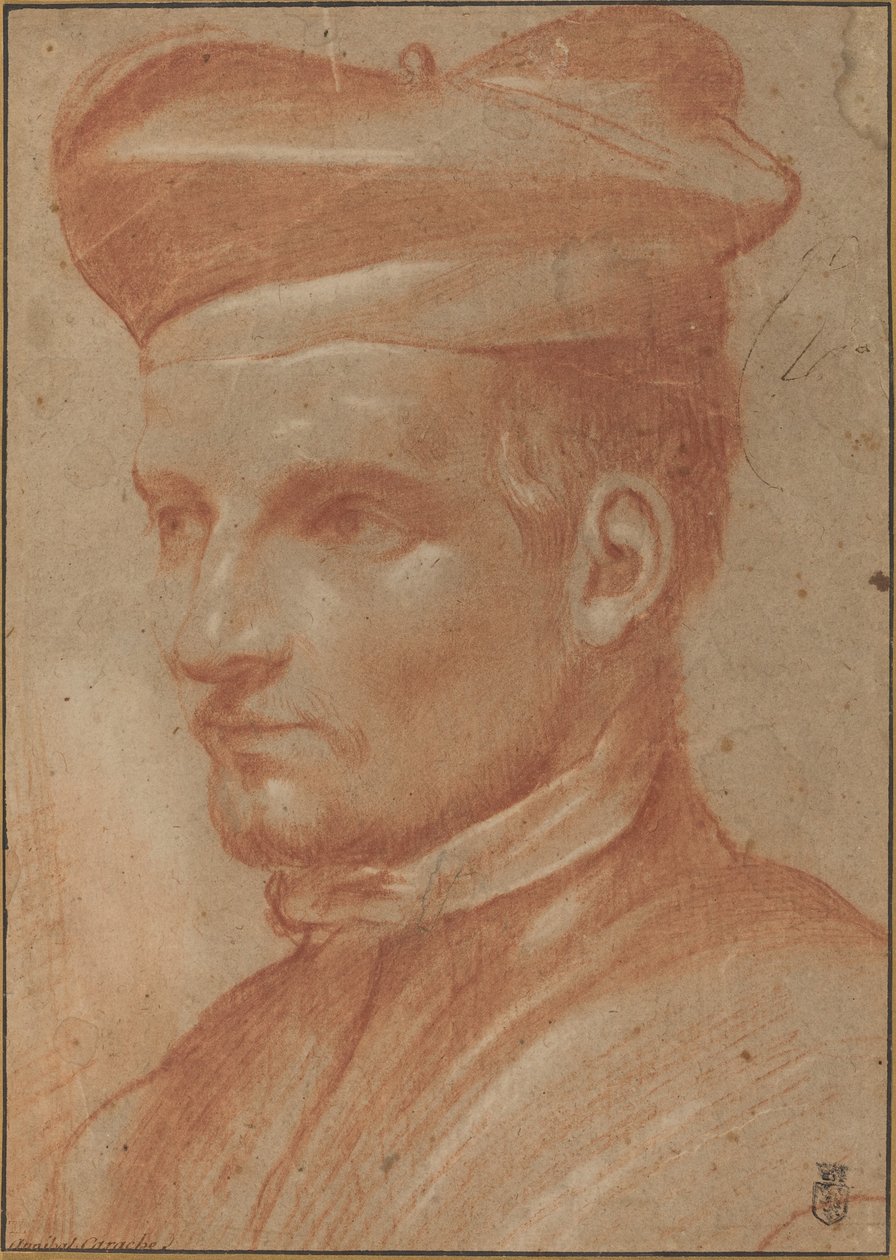 穿着比雷塔的教士画像 作者 Annibale Carracci