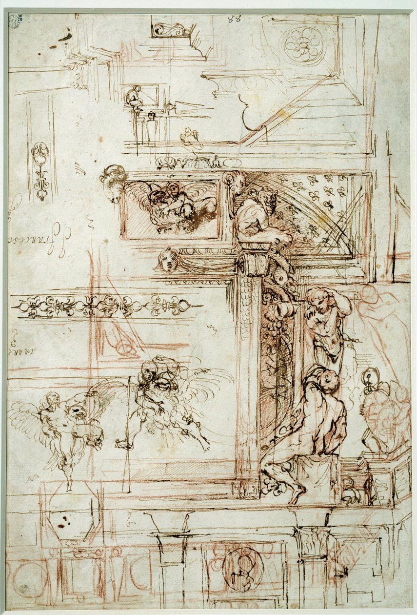 法尔内塞画廊的项目。安尼瓦尔-卡拉奇（Annibal Carracci Dit Carrache）（1560-1609）的绘画作品。 作者 Annibale Carracci