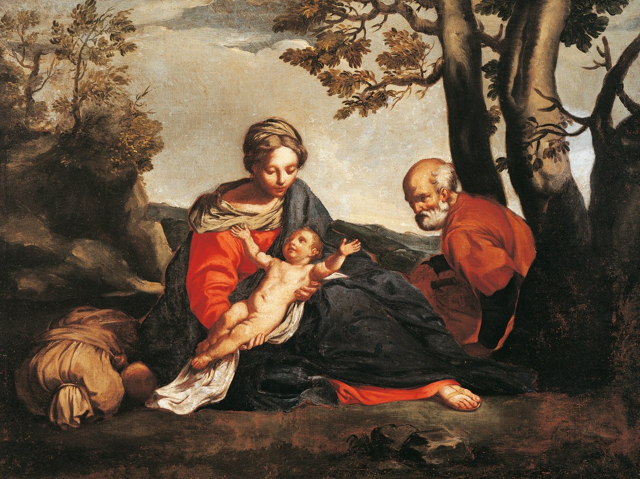 逃往埃及时的休息（布面油画 作者 Annibale Carracci
