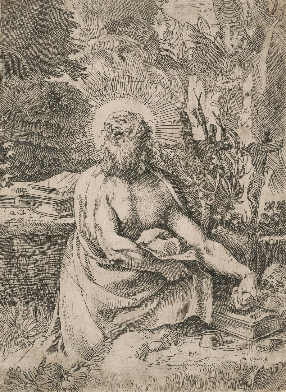 荒野中的圣杰罗姆 作者 Annibale Carracci
