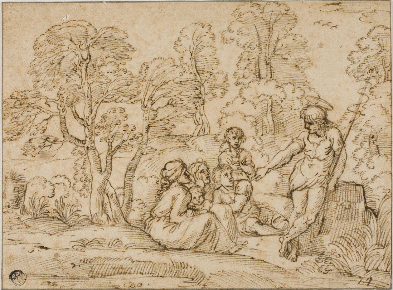 施洗者圣约翰布道 作者 Annibale Carracci