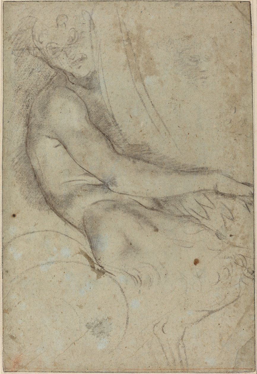 拿着圆盘的萨提尔 作者 Annibale Carracci