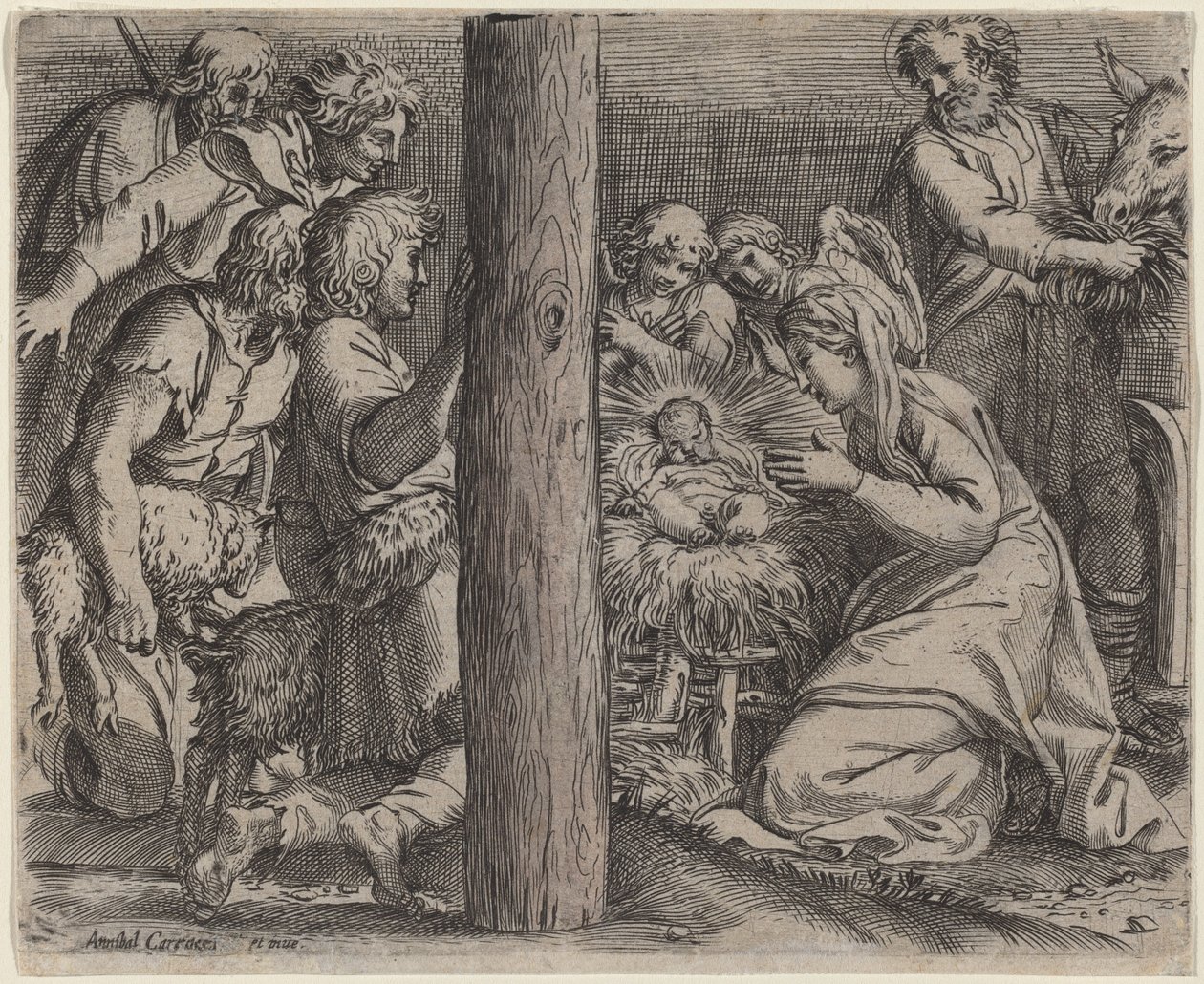 牧羊人的崇拜 作者 Annibale Carracci