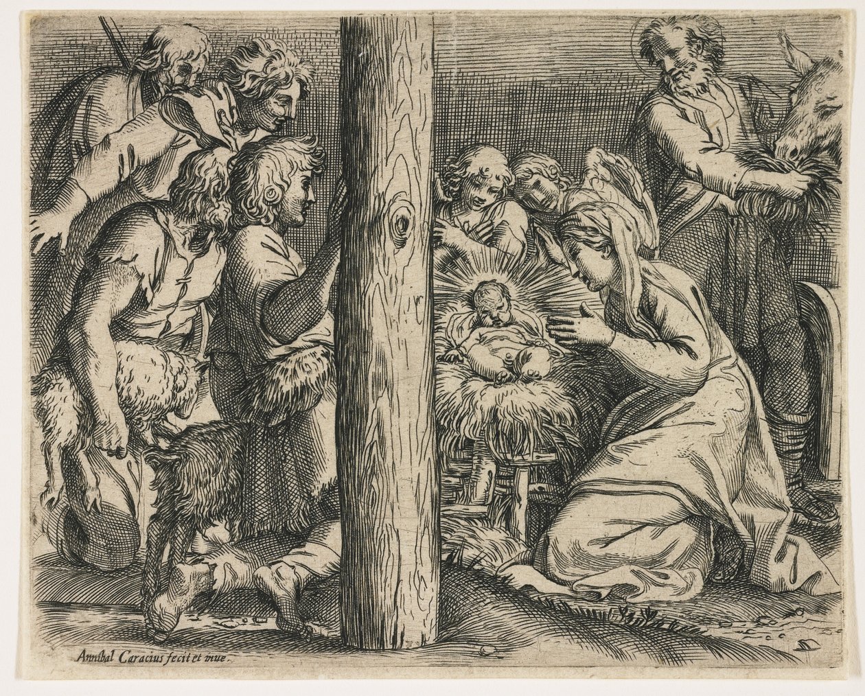 牧羊人的崇拜，c。 1606 作者 Annibale Carracci