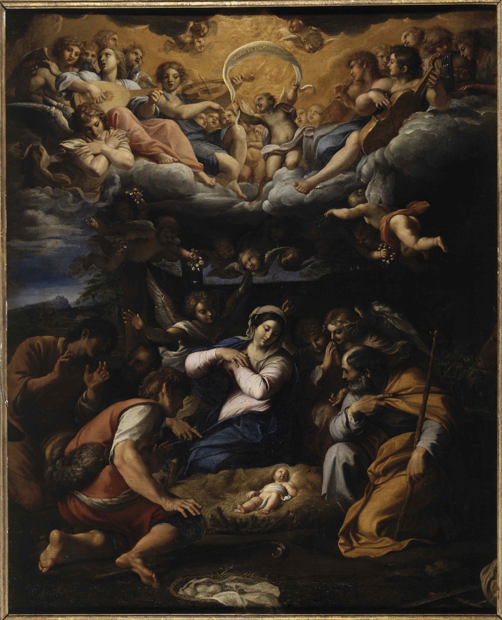 牧羊人的崇拜，约。 1597。 作者 Annibale Carracci