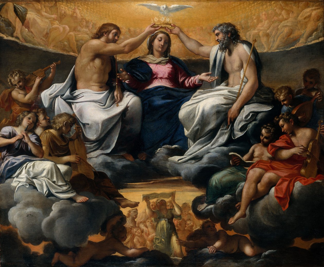 1595年后的圣母加冕。 作者 Annibale Carracci