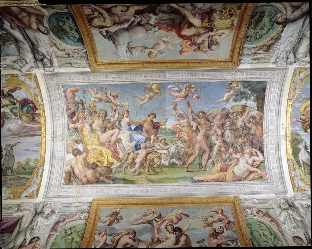Carracci Carracci画廊大厅详细的巴克斯和阿里阿德涅的胜利，1597-1604新鲜 作者 Annibale Carracci