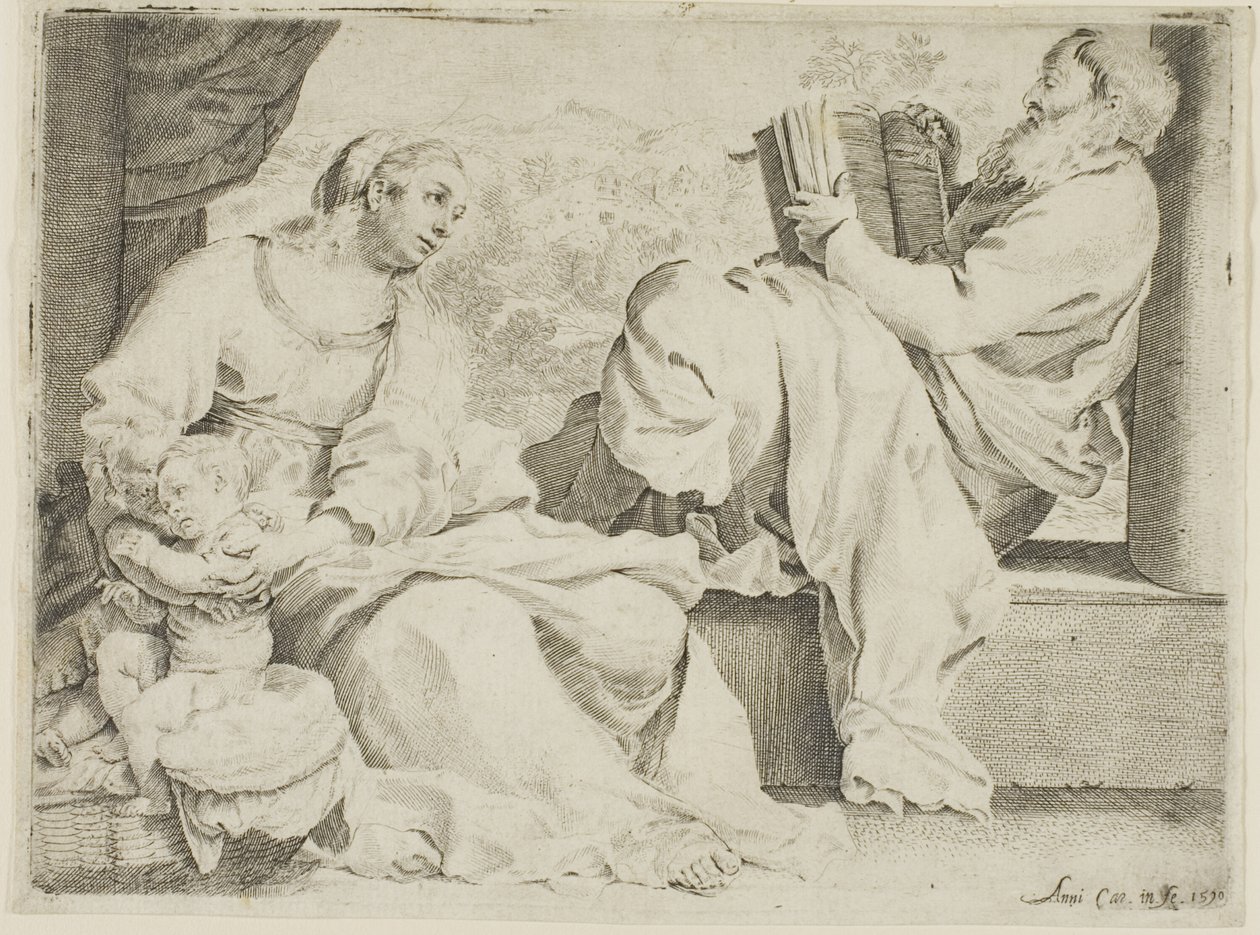 圣家族与施洗者圣约翰 作者 Annibale Carracci