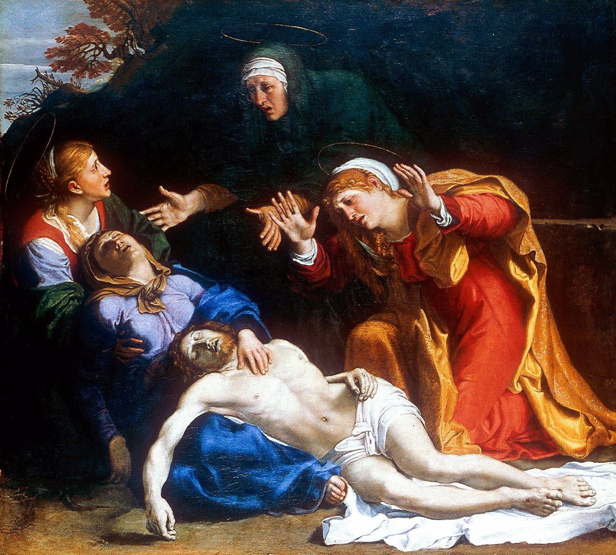 三马里哀悼死者的基督，c1604 作者 Annibale Carracci