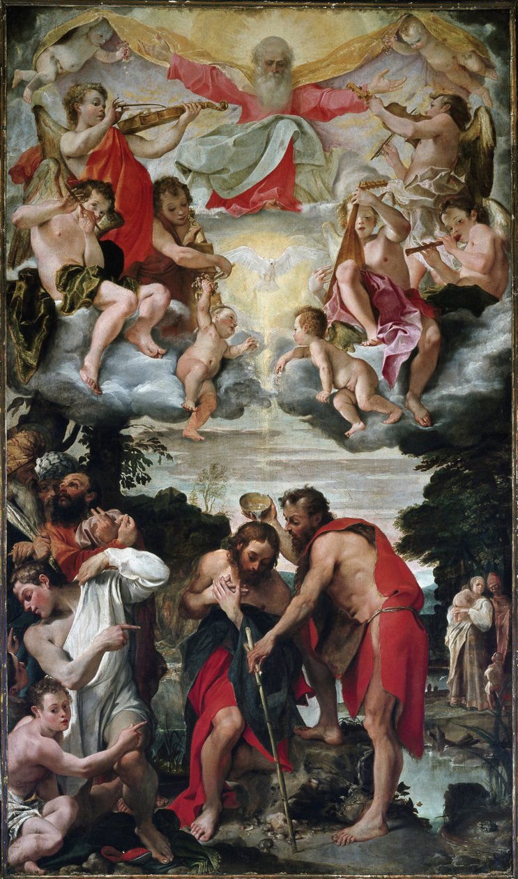 基督的洗礼（布面油画 作者 Annibale Carracci