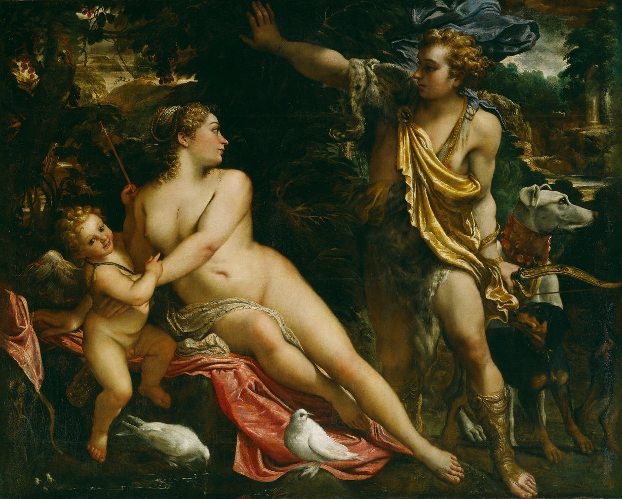 维纳斯、阿多尼斯和丘比特 作者 Annibale Carracci