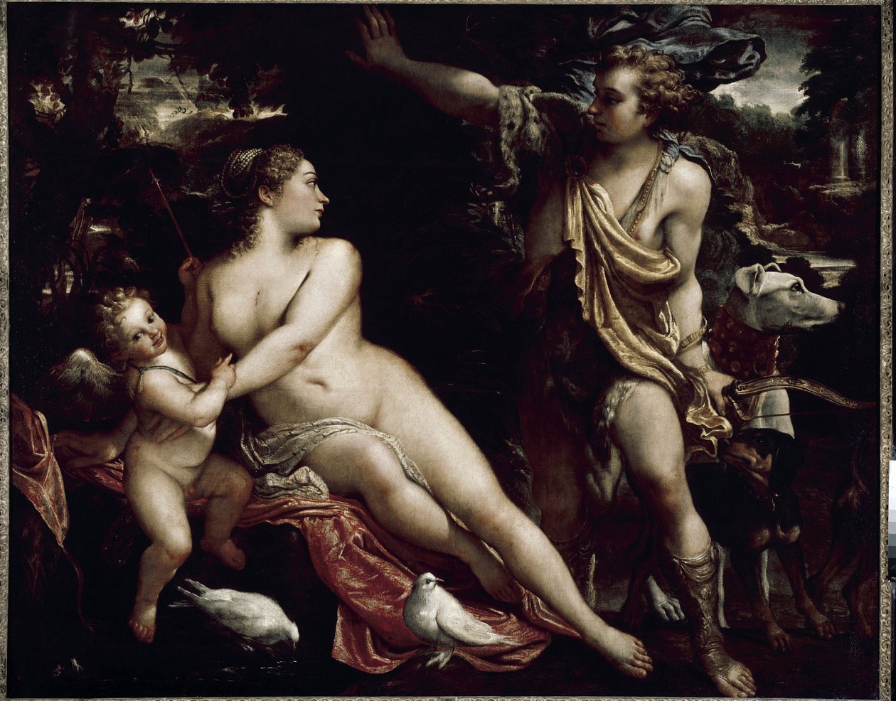 维纳斯和阿多尼斯（布面油画，约 1588-1593 年） 作者 Annibale Carracci