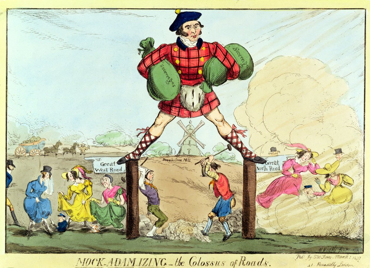 Mock-Adam-izing：道路的巨像，约翰麦克亚当的讽刺，1827年（打印） 作者 未知未知