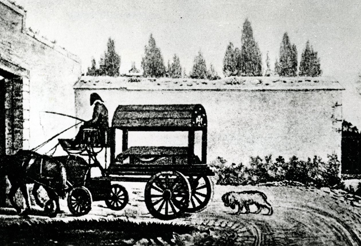 莫扎特的棺材跟着一条狗，c.1791 作者 未知未知
