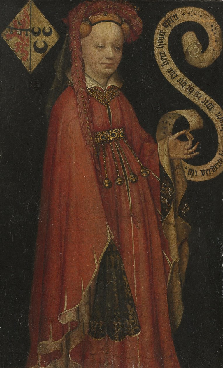 Lysbeth van Duvenvoorde的肖像，1430（羊皮纸上的油） 作者 未知未知