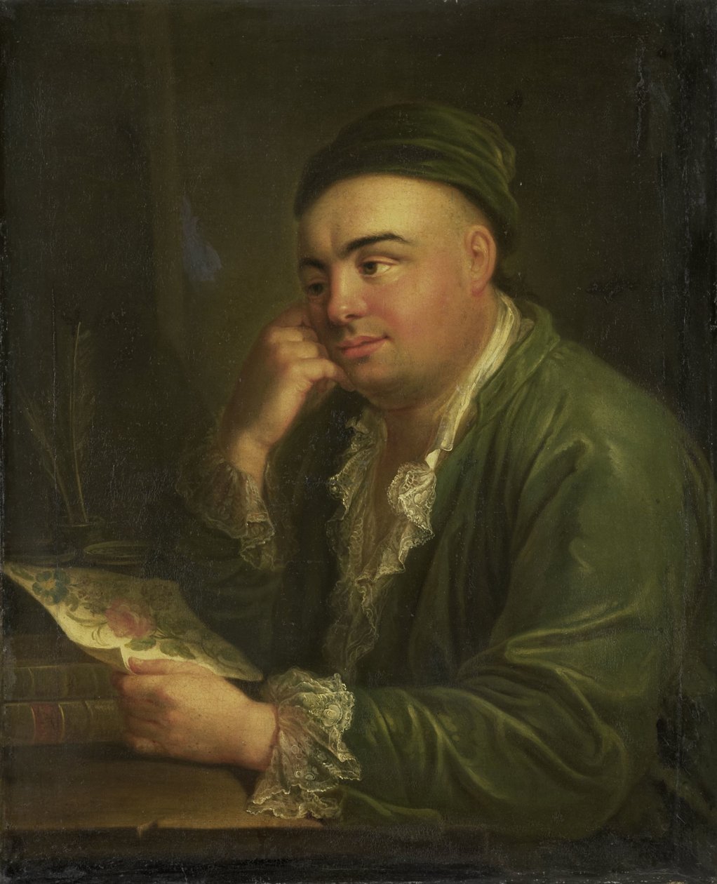A Man with a Drawing of Flowers, so-called Portrait of Jacob Feitama Jr, Merchant in Amsterdam 作者 无名氏