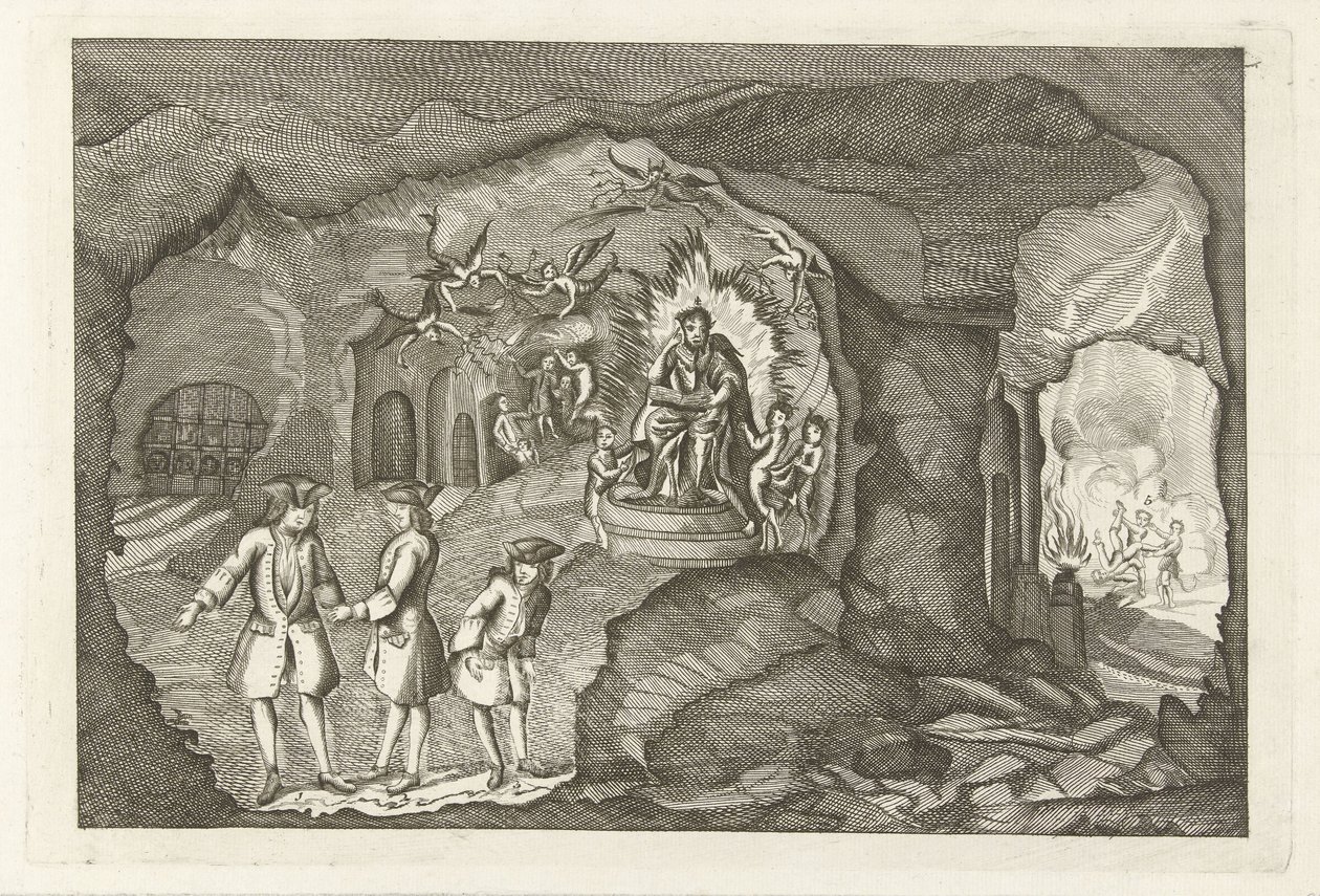 丹尼尔·拉普抵达地狱，1754 年 作者 无名氏