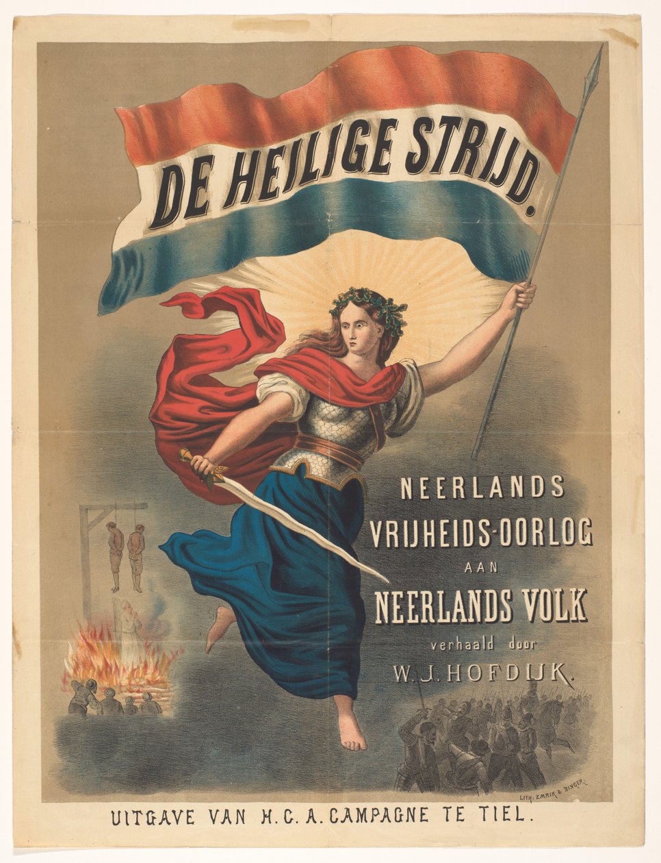 Willem Jacobszoon Hofdijk 创作的《圣战》海报 作者 无名氏