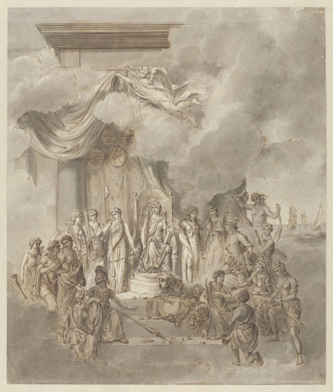 Allegorie op de regering van koning Willem I, 1838 作者 无名氏