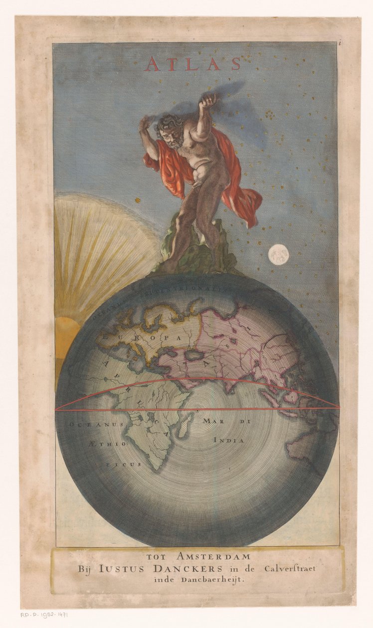 地球仪上的地图集
扉页为Justus Danckerts, Atlas, s.a. 作者 无名氏