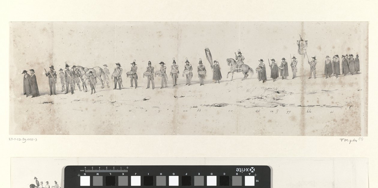 1849 年 4 月 4 日已故国王威廉二世在代尔夫特下葬（第 3 张）
1849 年威廉二世葬礼游行的五张连续照片（系列标题） 作者 无名氏