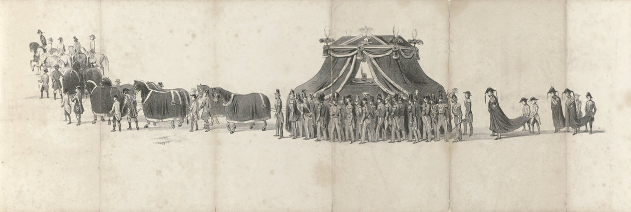 1849 年 4 月 4 日已故国王威廉二世在代尔夫特下葬（第 4 张）
1849 年威廉二世葬礼游行的五张连续照片（系列标题） 作者 无名氏