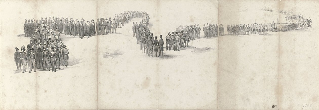 1849 年 4 月 4 日已故国王威廉二世在代尔夫特下葬（第 5 张）
1849 年威廉二世葬礼游行的五张连续照片（系列标题） 作者 无名氏