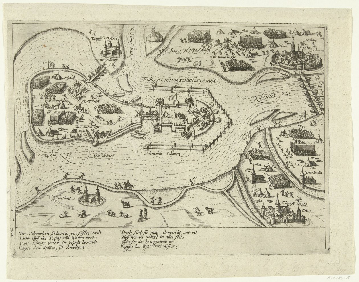 1599 年西班牙人对申肯尚斯的围攻
申肯茨汉斯纪念碑（文物上的标题） 作者 无名氏
