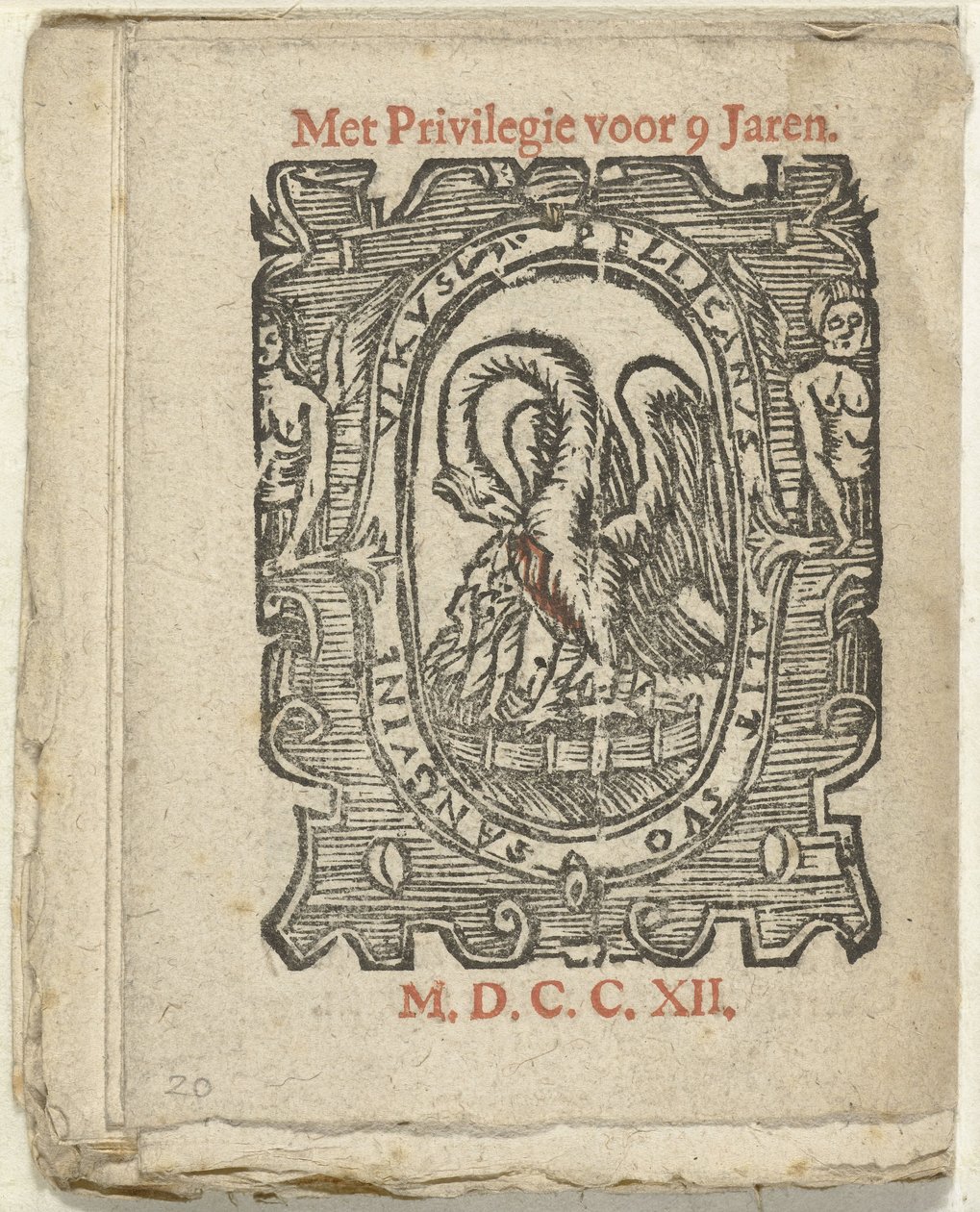 带出版商标记的页面，1712 年
In welck Lidt de Maen is / waer u doot / bloet te laten ten zy grote noot; Als Peste / Pleures is / ende sulck quaet / oock niet sonder des Meestersraet（标题见实物） 作者 无名氏