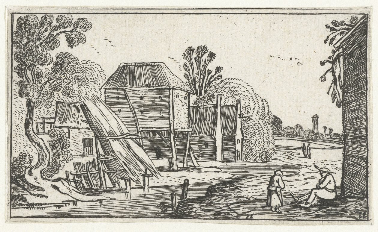 海滨高跷上的农舍和谷仓
Esaias van de Velde 风景画（系列名称） 作者 无名氏