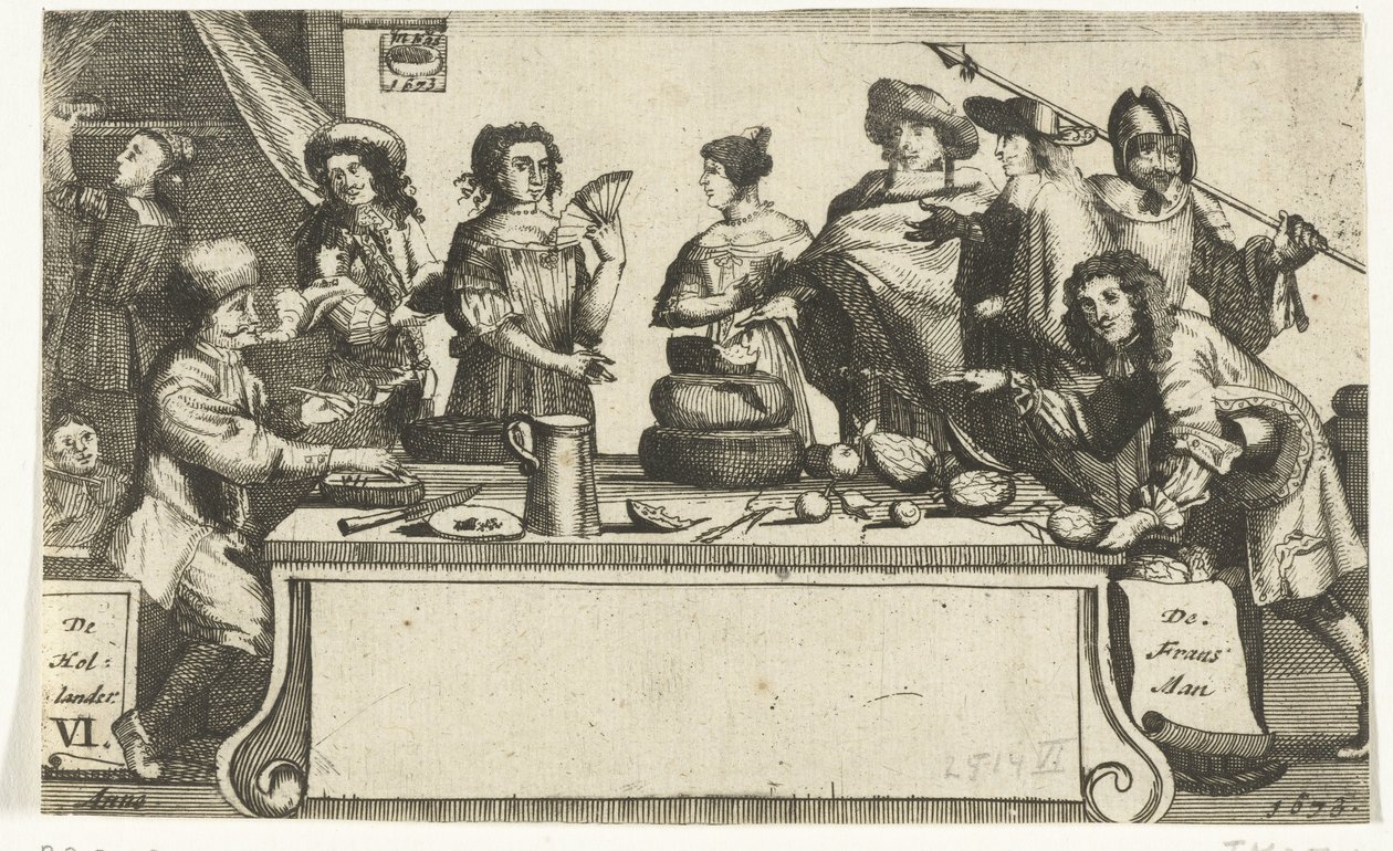 De Fransman en de Hollander，1673 年
弗朗斯曼-霍兰德/勒-弗朗索瓦-勒-霍兰德（物品上的标题） 作者 无名氏