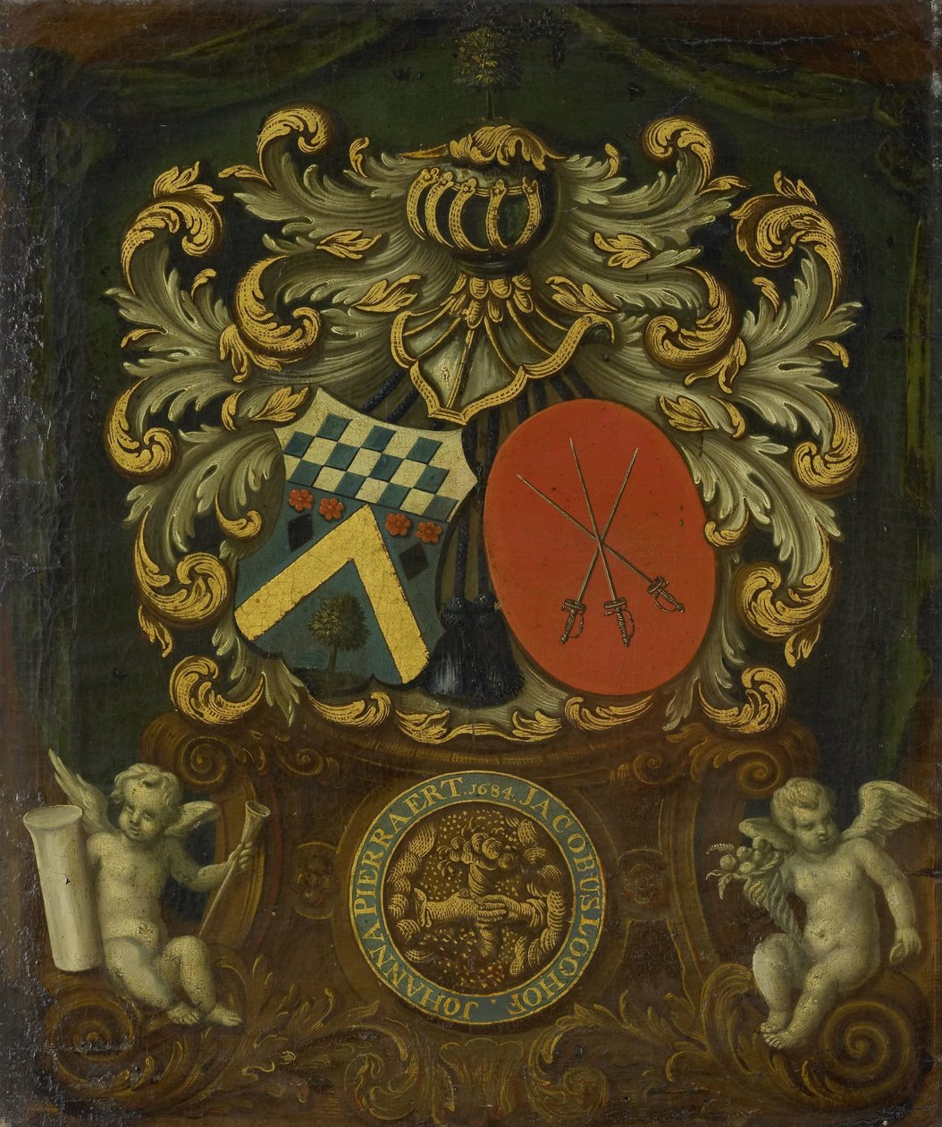 雅各布斯-卢霍夫（Jacobus Loohoff）和约翰娜-皮埃尔拉特（Johanna Pierraert）的联盟臂章，1684 年 作者 无名氏