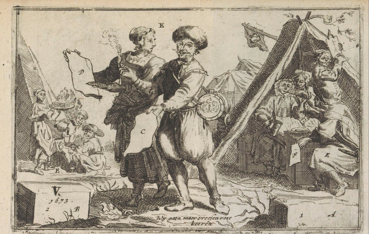 勇敢的巴达维亚人，1673 年
勇敢的巴塔维亚人/Le vaillans Bataviers（物品上的标题） 作者 无名氏