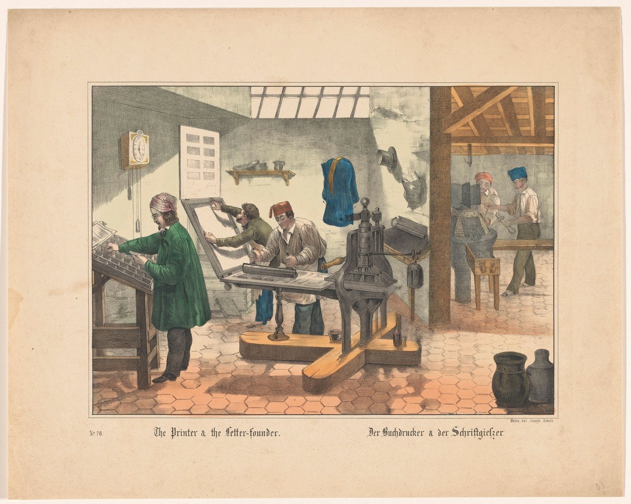 印刷厂和字体铸造厂
印刷商和印刷厂创办人 / Der Buchdrucker  der Schriftgietzer（物品上的标题） 作者 无名氏