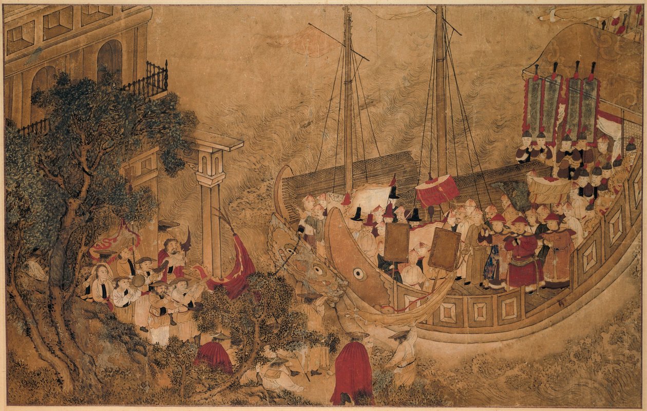中国船只停靠欧洲建筑
妈祖的奇迹（系列名称） 作者 无名氏