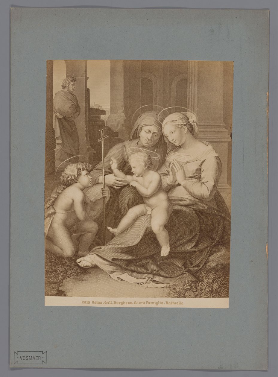 根据拉斐尔画作《神圣家族》雕刻的照片再现
罗马加尔。Borghese.Sacra Famiglia.拉斐尔 作者 无名氏