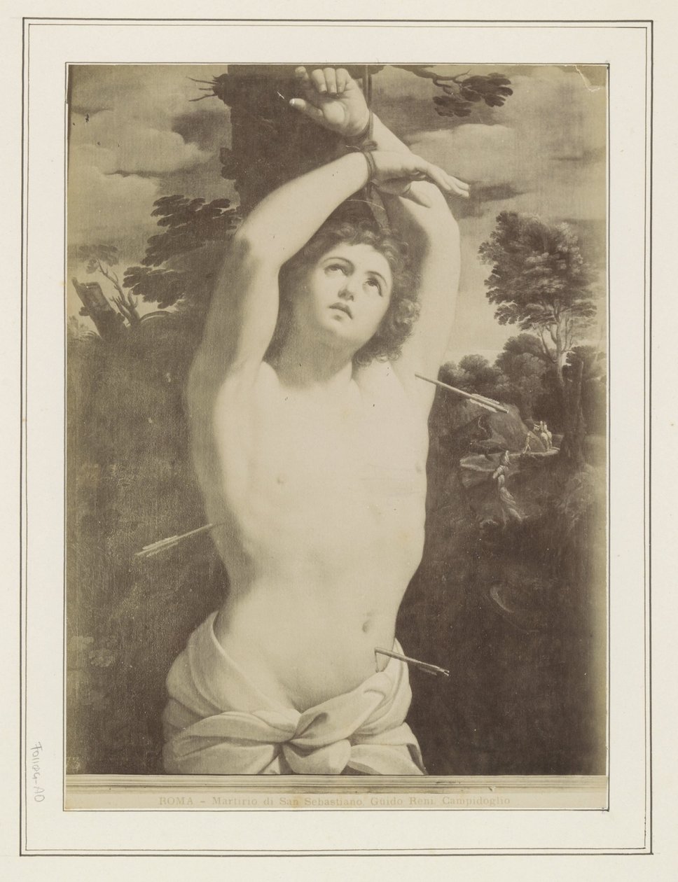 圭多-雷尼描绘圣塞巴斯蒂安殉难的画作的照片再现
ROMA - Martirio di San Sebastiano，Guido Reni。坎皮多格里奥（物体上的标题） 作者 无名氏