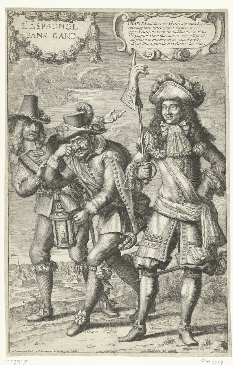 关于根特失守的法国漫画，1678 年
L