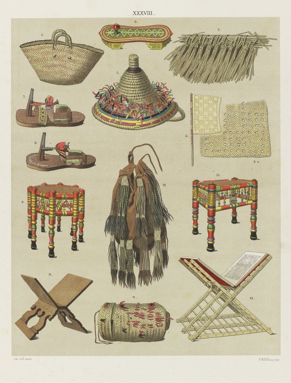来自麦加的器具
In Mecca gebräuchliche Gegenstände（物品上的标题） 作者 无名氏