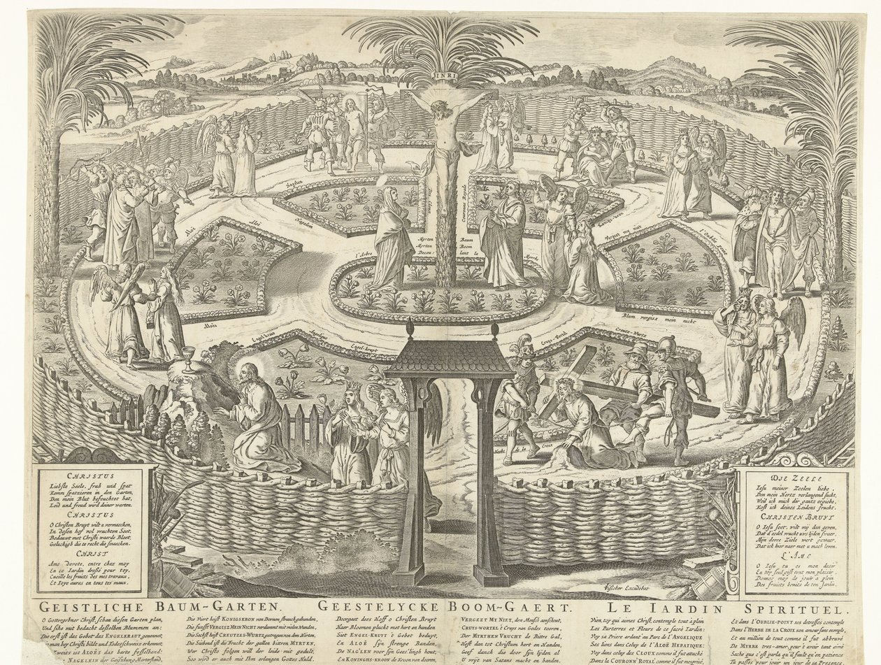 精神果园，约 1650 年
Geistliche Baum-Garten / Geestelycke Boom-Gaert / Le Jardin Spirituel（标题在实物上） 作者 无名氏