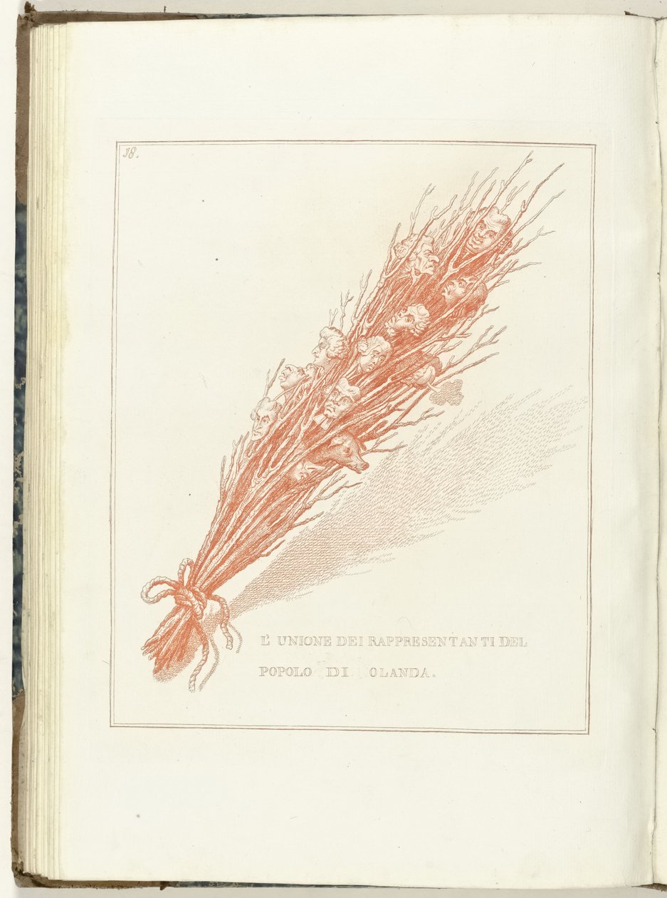Gesel van de Provisionele Representanten van het Volk van Holland , 1795
荷兰人民代表联盟（物上标题）
再生的荷兰（意大利语版本）（丛书名称）
荷兰的复兴：所有人民的一面镜子....... 作者 无名氏