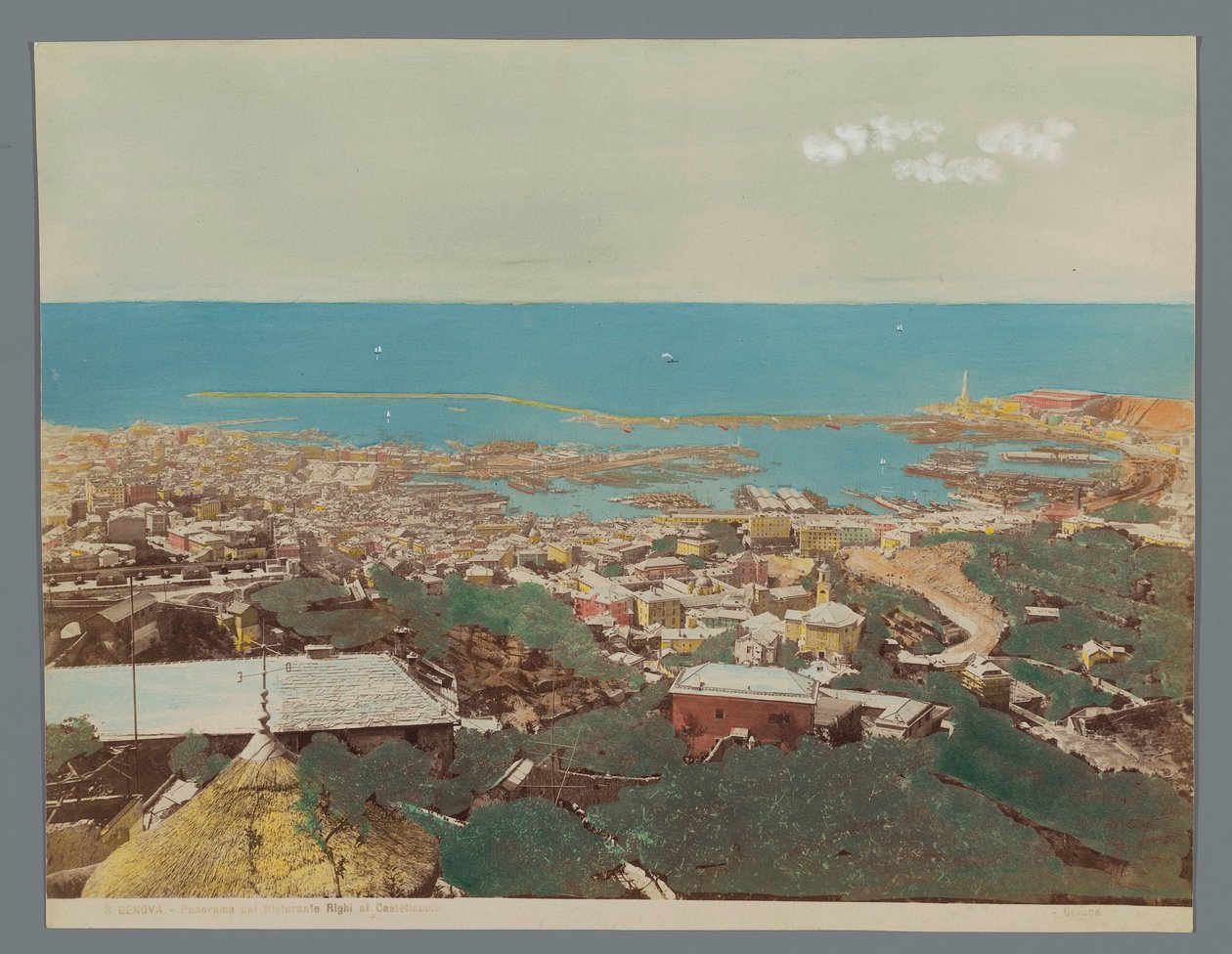 意大利热那亚和林古里亚海景观
Righi al Castellaccio 餐厅全景（文物上的标题）
热那亚（文物上的系列名称） 作者 无名氏