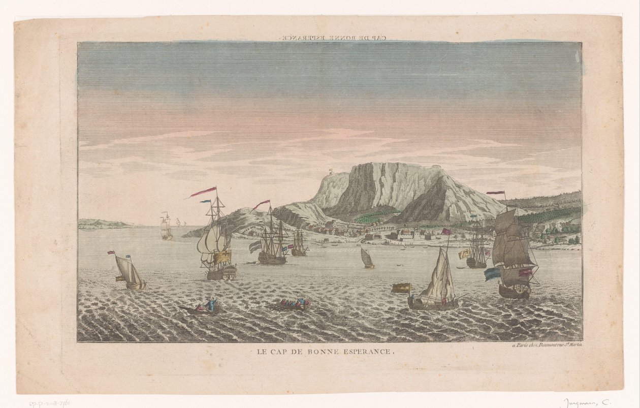 Gezicht op Kaap de Goede Hoop Le Cap de Bonne Esperance (title on object) 作者 无名氏
