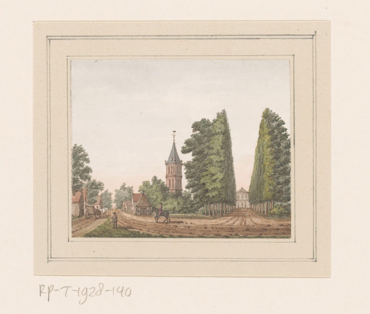 西兰的 Oostkapelle 与 Huis Rijnsburg 的景观 作者 无名氏