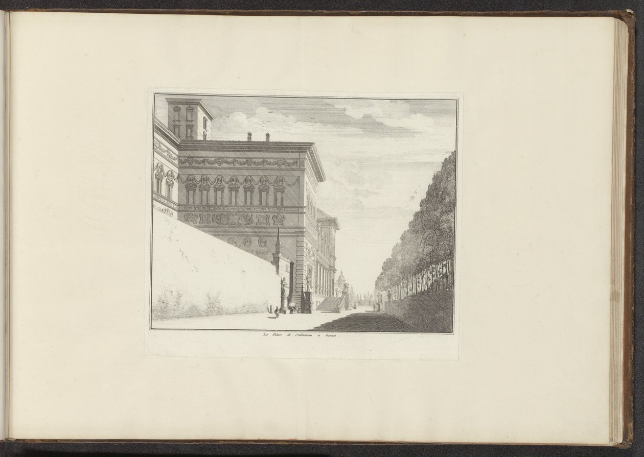 罗马博尔盖塞别墅景观
Le Palais de Vallamena à Gennes（物品上的标题）
威尼斯、里窝那、那不勒斯和罗马的宫殿和古迹（系列标题） 作者 无名氏