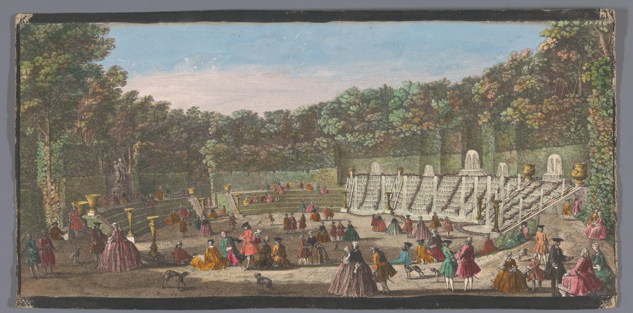 凡尔赛宫花园厅景
Vuës des bosquets du Jardin de Versailles（标题见实物） 作者 无名氏