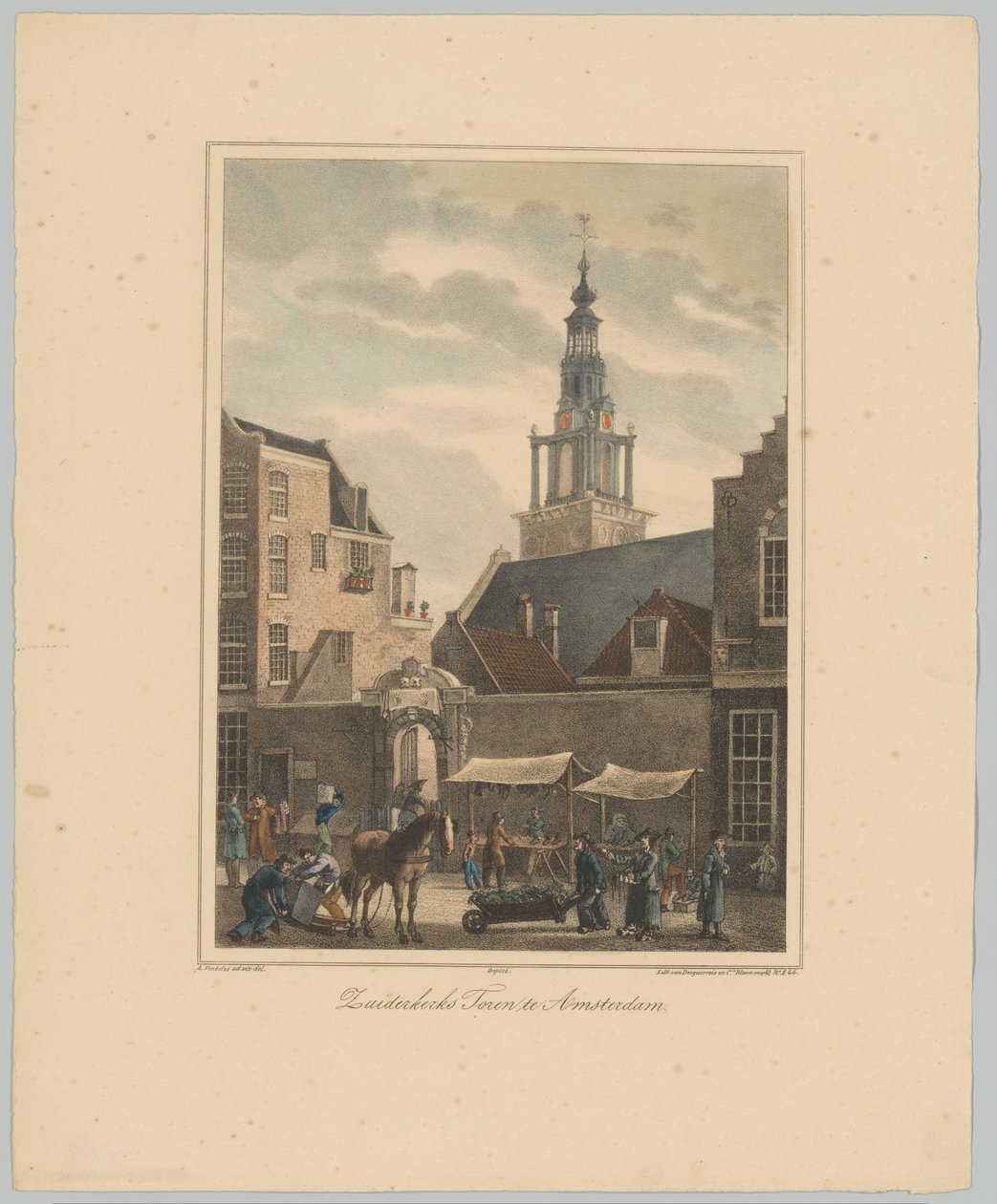 阿姆斯特丹 Zuiderkerkstoren 景观
阿姆斯特丹 Zuiderkerk 塔（标题见实物）
阿姆斯特丹市六座主要塔楼的景观。第 2 册（系列标题） 作者 无名氏