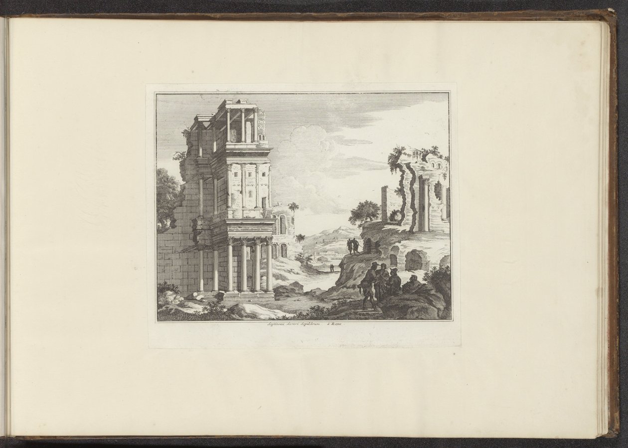 罗马塞普蒂松宫遗址景观
Septizonii Severi Sepulchrum à Roma（物品上的标题）
威尼斯、里窝那、那不勒斯和罗马的宫殿与古迹（系列标题） 作者 无名氏