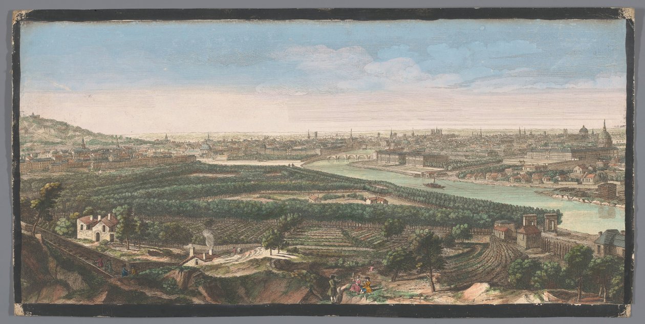 从 Chaillot 村看巴黎市的景色 巴黎市全景，夏约村高级奖（物体上的标题） 作者 无名氏