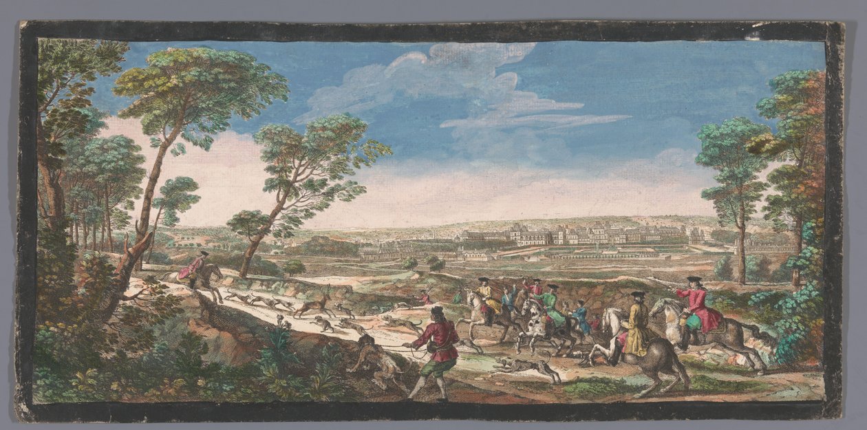 Gezicht op het Palais de Fontainebleau（枫丹白露宫照片
Veüe generale de Fontainebleau prise du haut de la montagne oposée du coté du parterre （标题见实物） 作者 无名氏